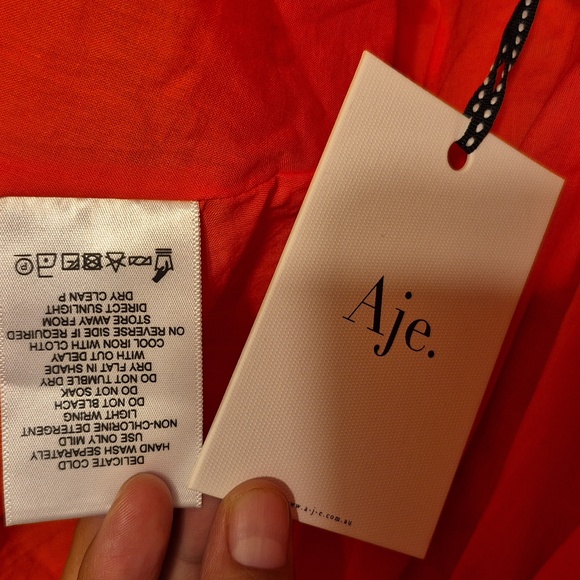 Aje Gretta Bow Back Mini Dress Vivid Camellia - Picture 8 of 16